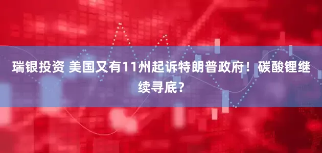 瑞银投资 美国又有11州起诉特朗普政府！碳酸锂继续寻底？